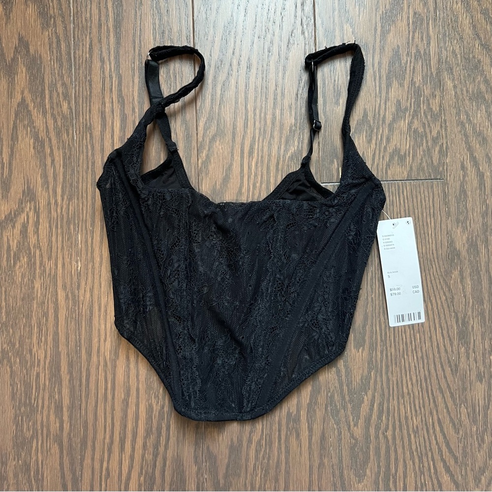 Urban Outfitters Black Lace Corset Bodysuit